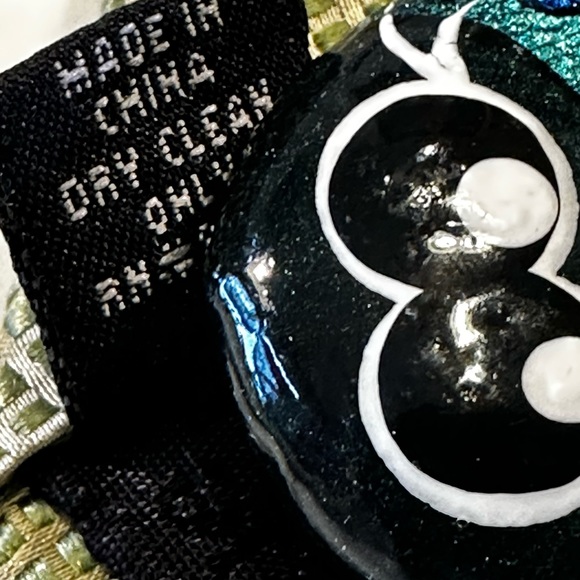 Claiborne Silk NeckTie Metallic/Shiny Lime Green Mini Diamond Pattern 58 x 3 3/4 - Picture 10 of 13